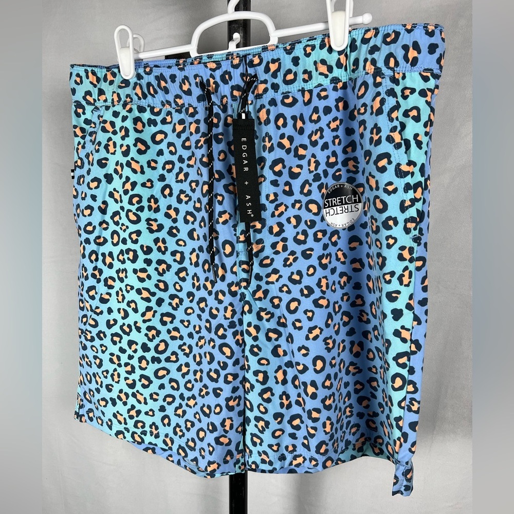 Edgar + Ash Mens Swim Board Shorts Leopard Medium - Picture 2 of 5
